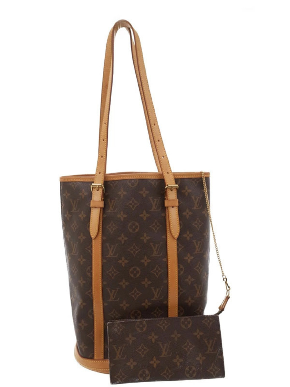 Louis Vuitton Monogram Bucket Shoulder Bag Canvas Leather Brown